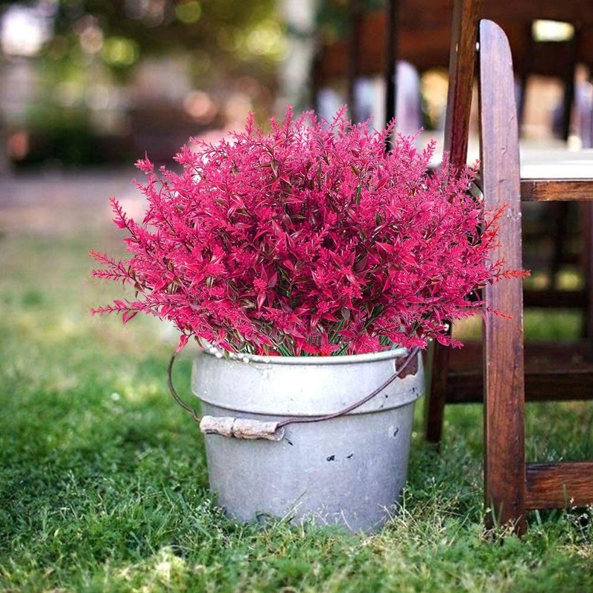 Artificial Flower Fake Plants Decor 16 Bundles Vine Hanging Outdoor Home Garden