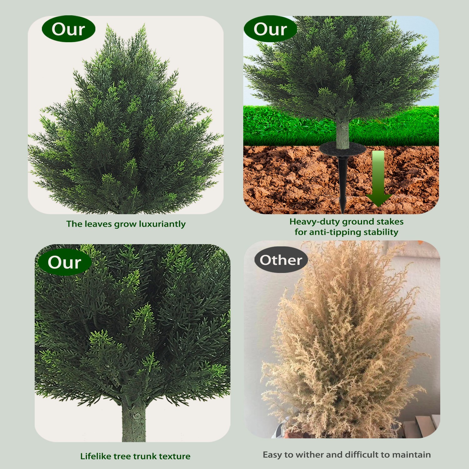 60cm Cypress Tree Stake,home decor,2 Pack,gift,Garden Doorway Decoration