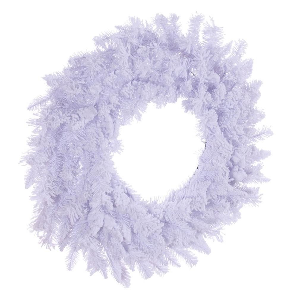 Vickerman 30″ Flocked White Wreath 196T