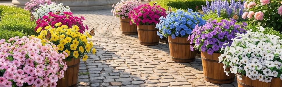 Artificial Outdoor Flowers UV Resistant Fake Plants Greenery 12 Bundles Faux