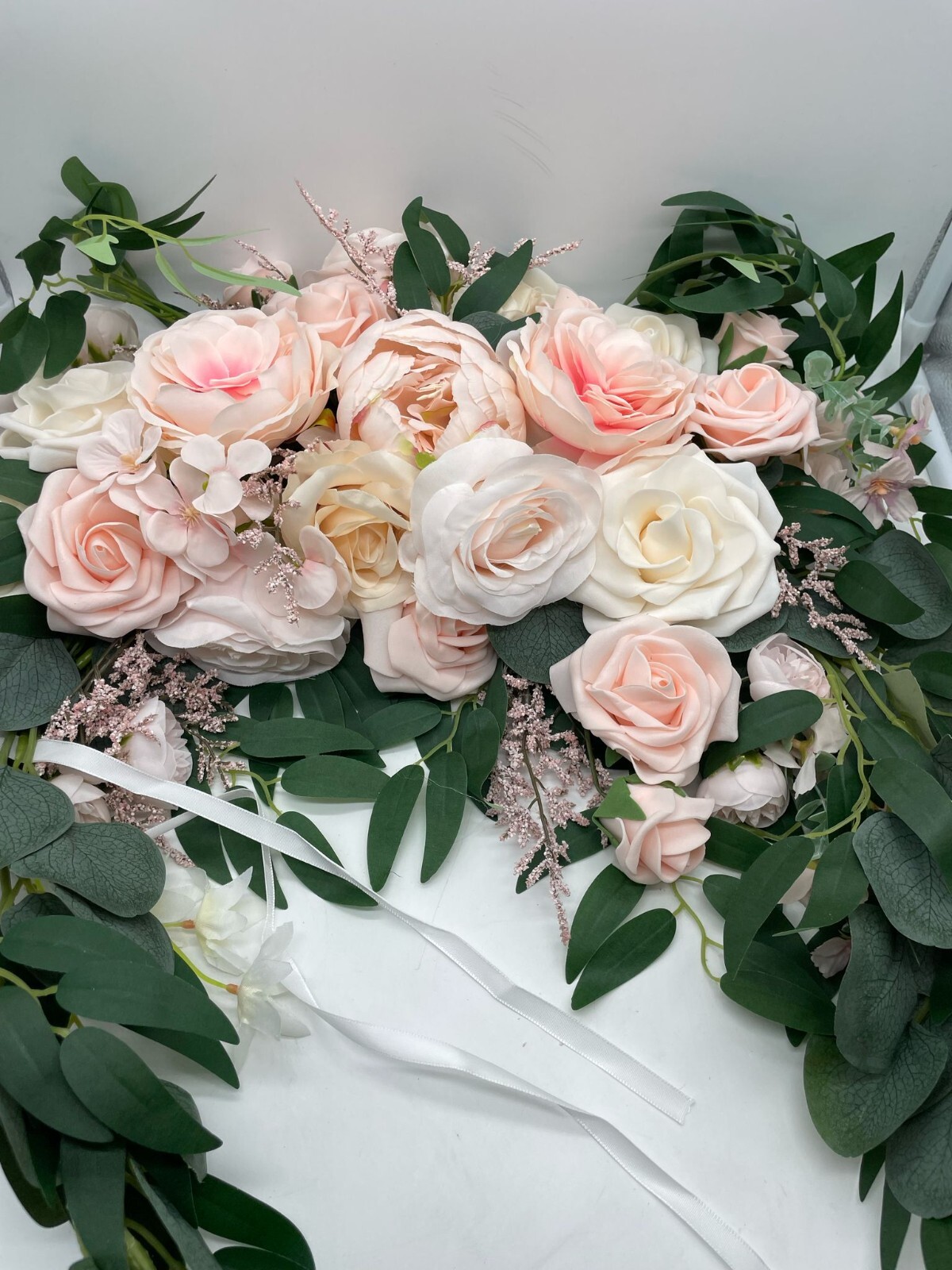 Floroom Arch Flowers with Drapes Kit (Pack of 4) – 2pcs Artificial Blush Pink