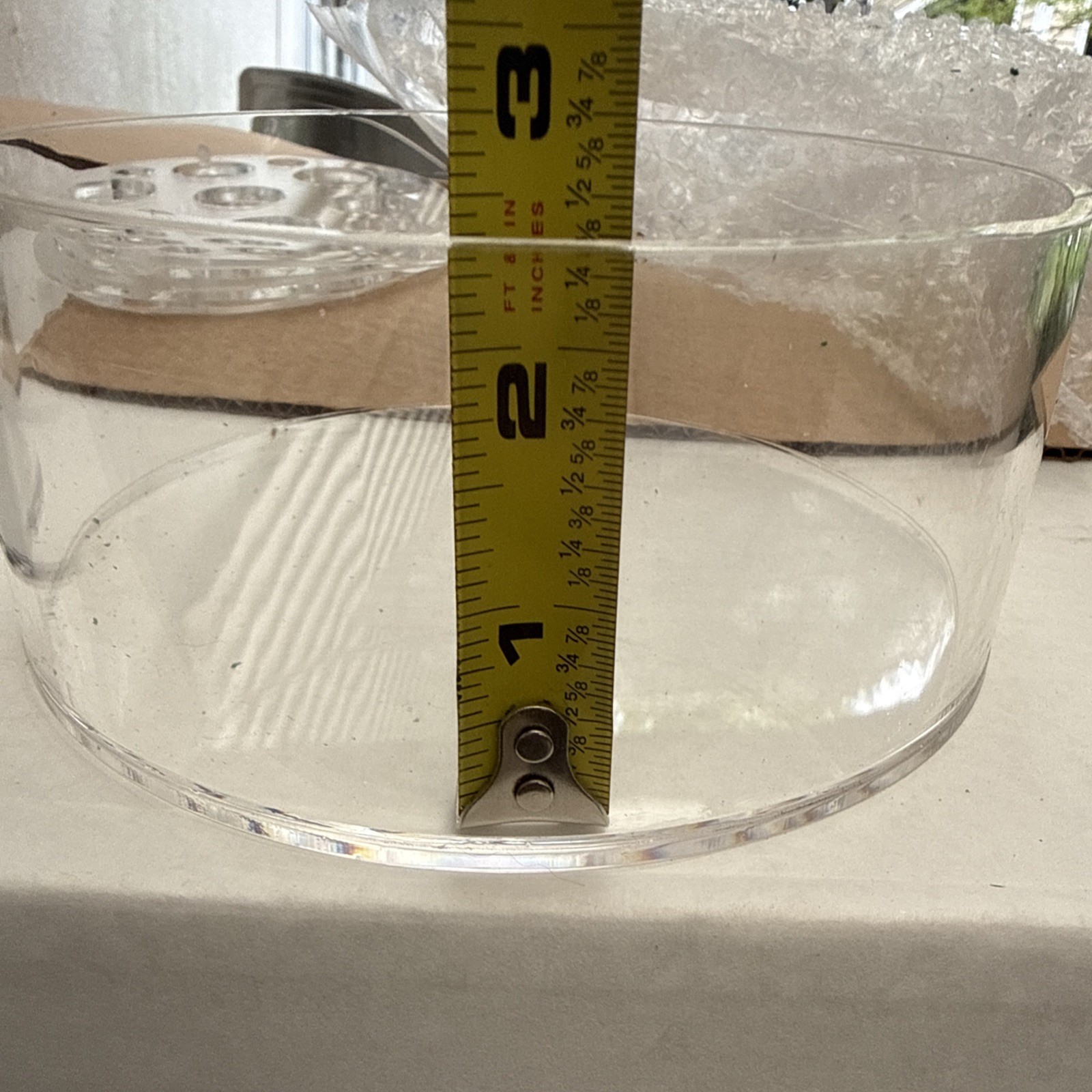 Two 6” Clear Acrylic Low Centerpiece Floral Containers