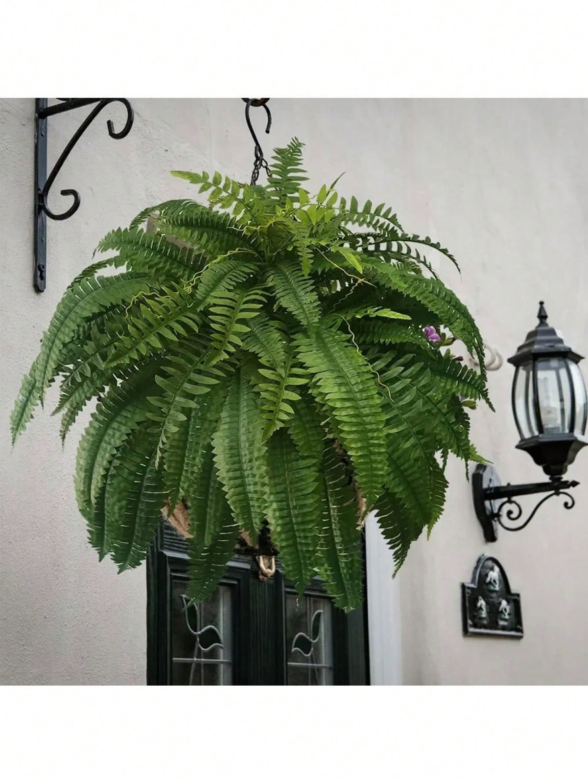 2 Pack Artificial Large Boston Fern Plant Wall Hanging Decoration Home Decor