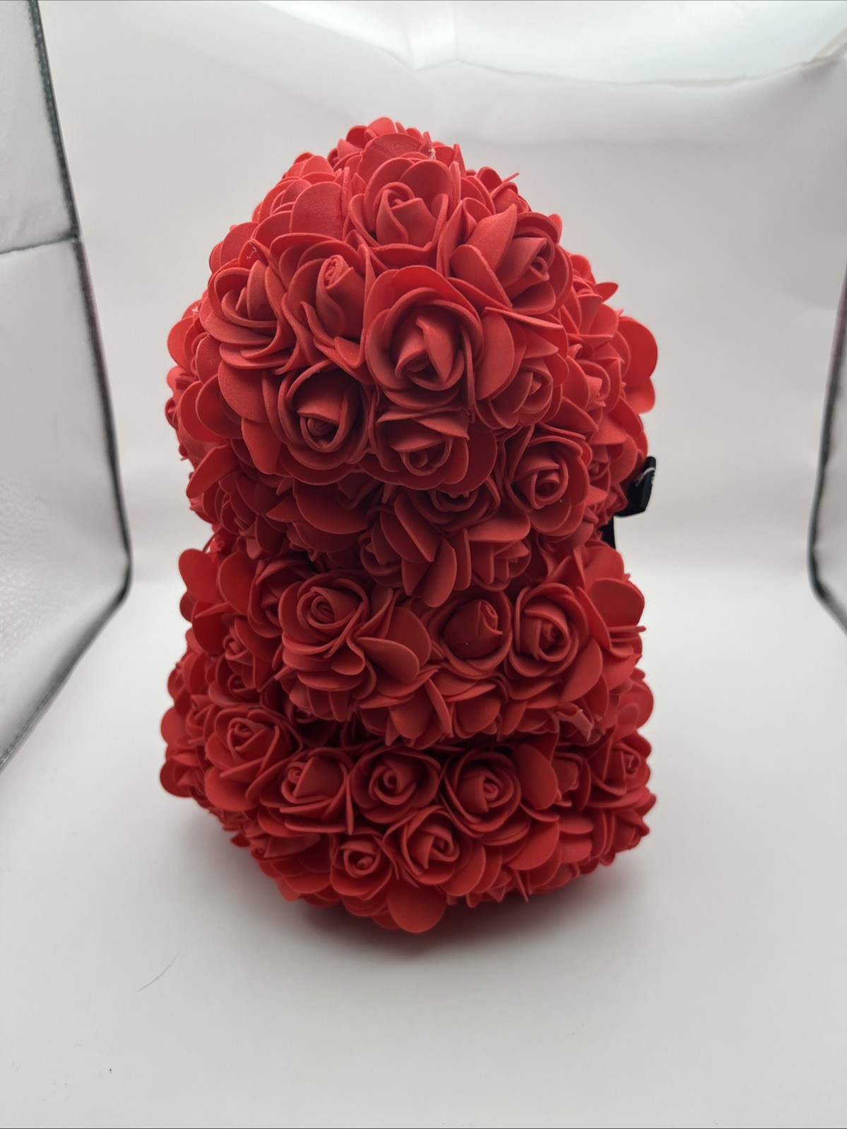 Rose Teddy Bear Flower Gift, Red Artificial Roses, Romantic Anniversary Decor