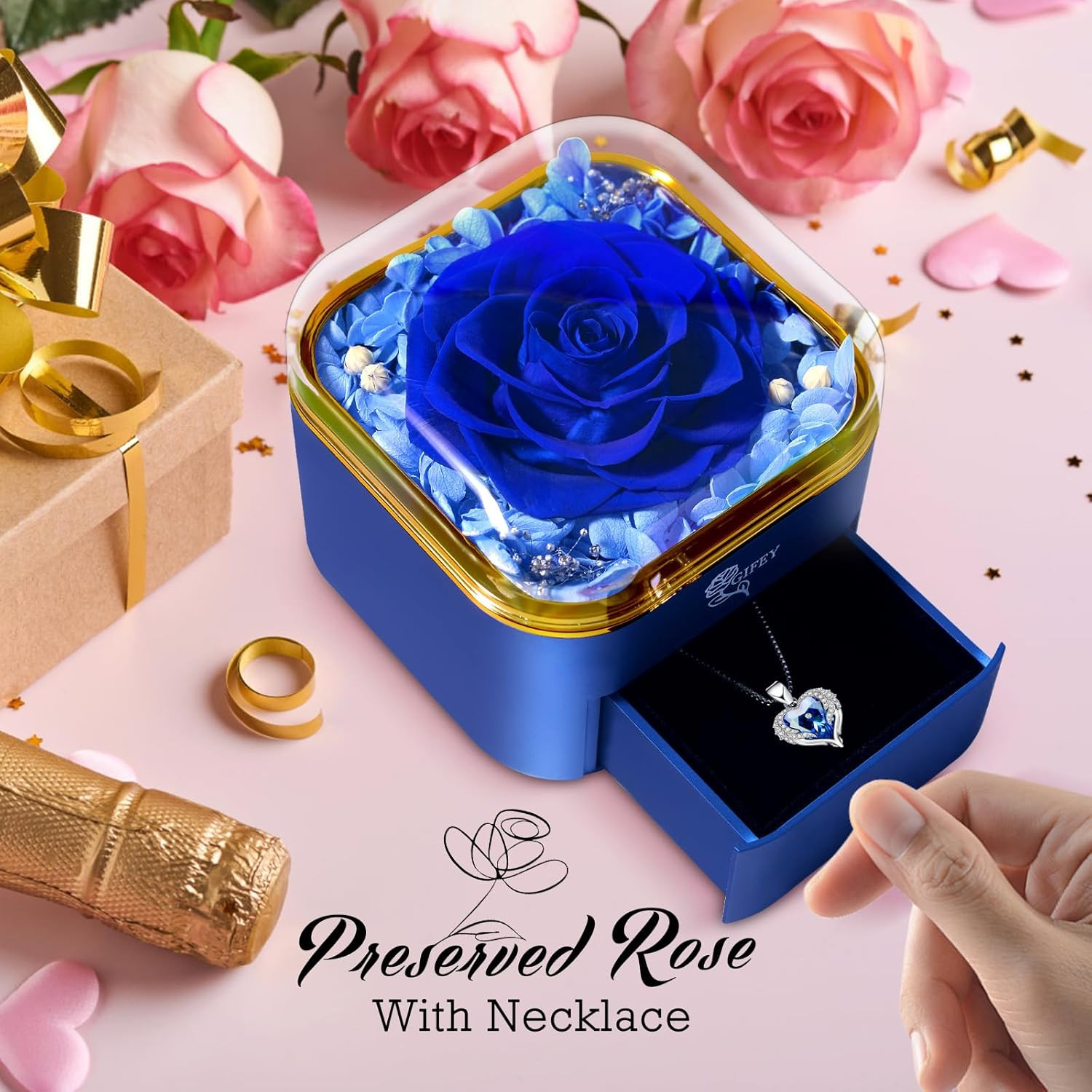 Rose Gifts for Mom, Preserved Eternal Flowers Rose Gifts for Women Wife Girlfrie