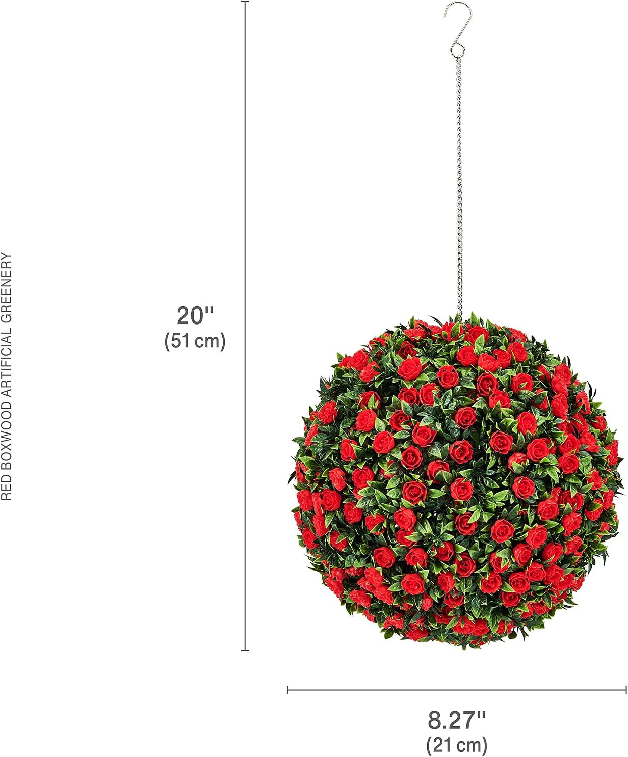 Vibrant Faux Hanging Floral Plant with Red Flowers for Home Decor