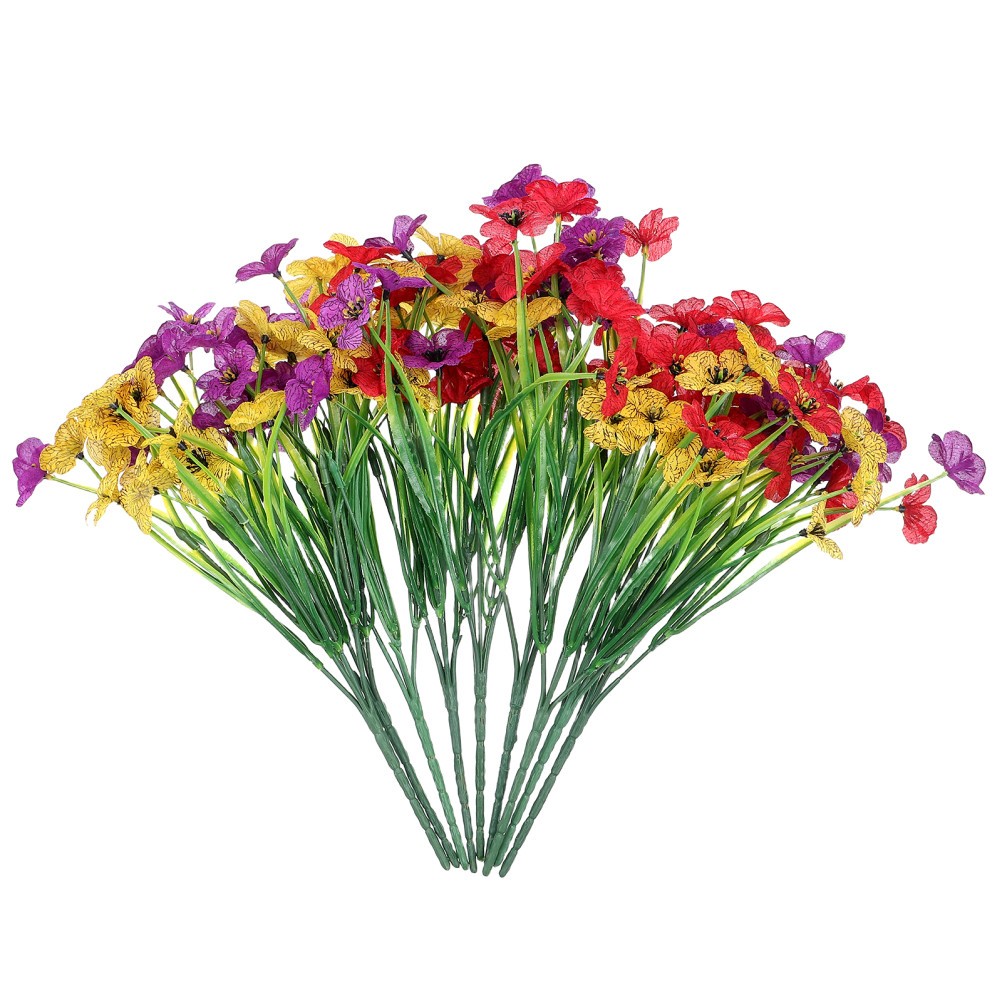 9 Bundles Artificial Flowers Outdoor Fake for Porch Faux Outdoors