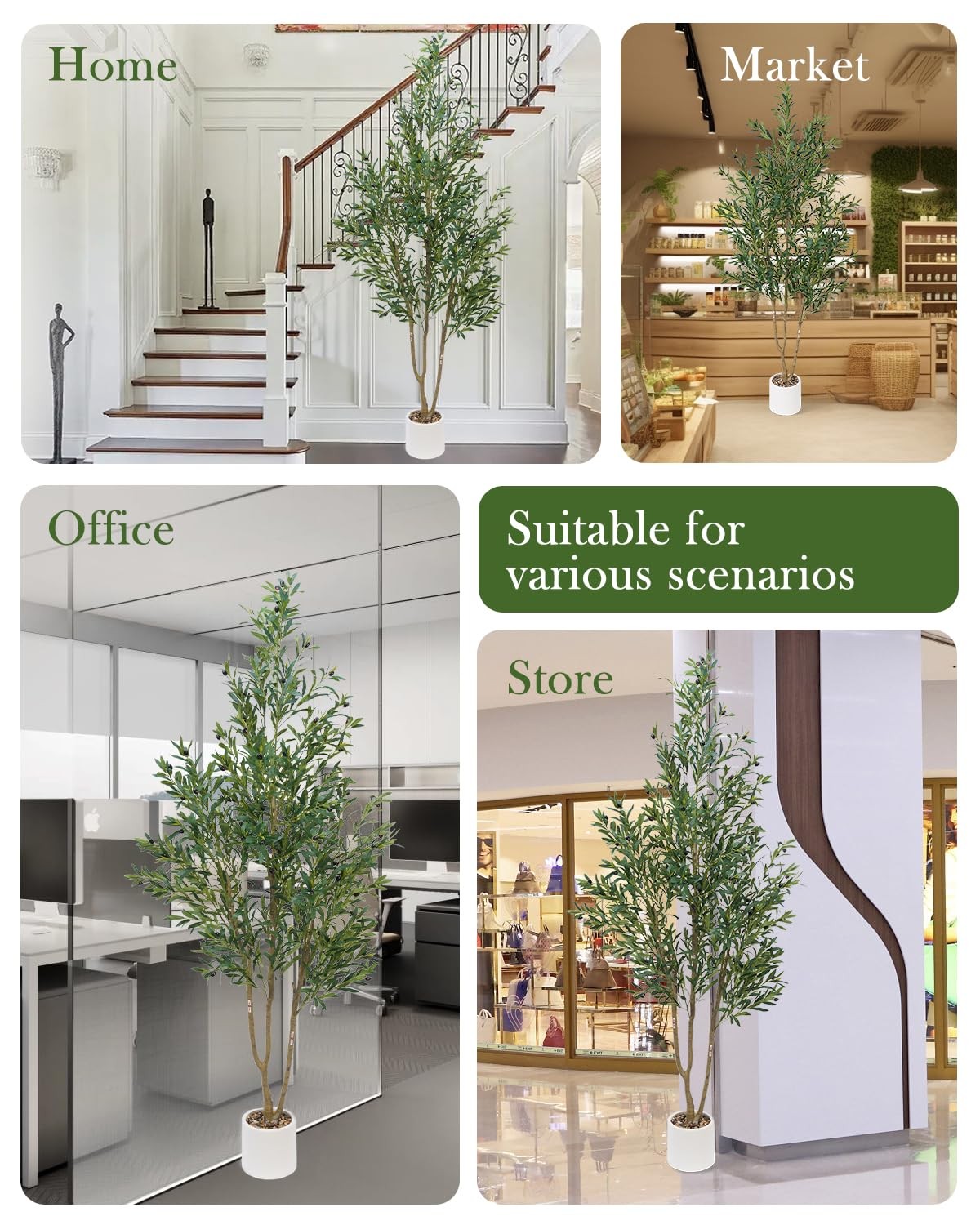 Olive Tree 7FT Fake Tree Faux Plants Indoor with Pot Artificial Tree Nearly N…