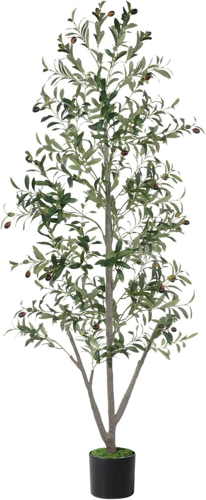 Olive Trees Artificial Indoor, 5FT Tall Faux Olive Tree with Moss and Planter, A
