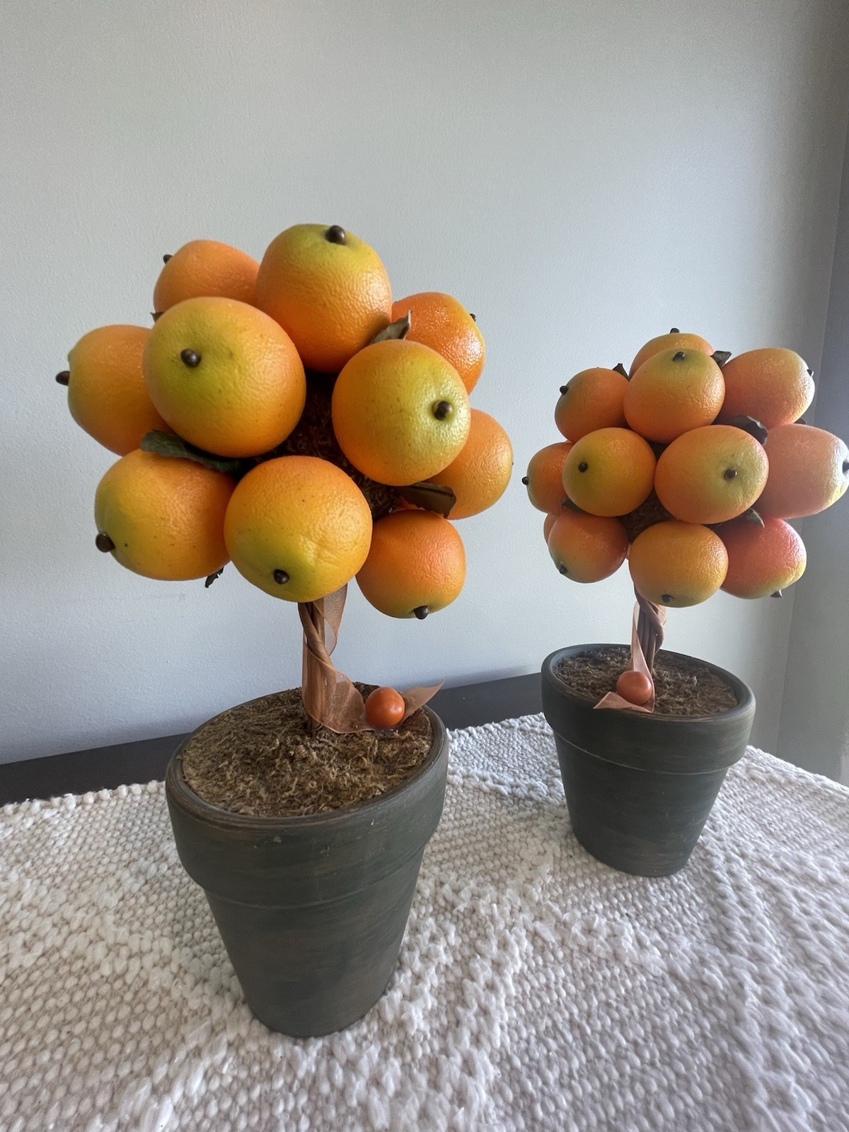 Artificial Small 11″x5”Mandarin Orange Clementine Tree Home or Office Decor pair