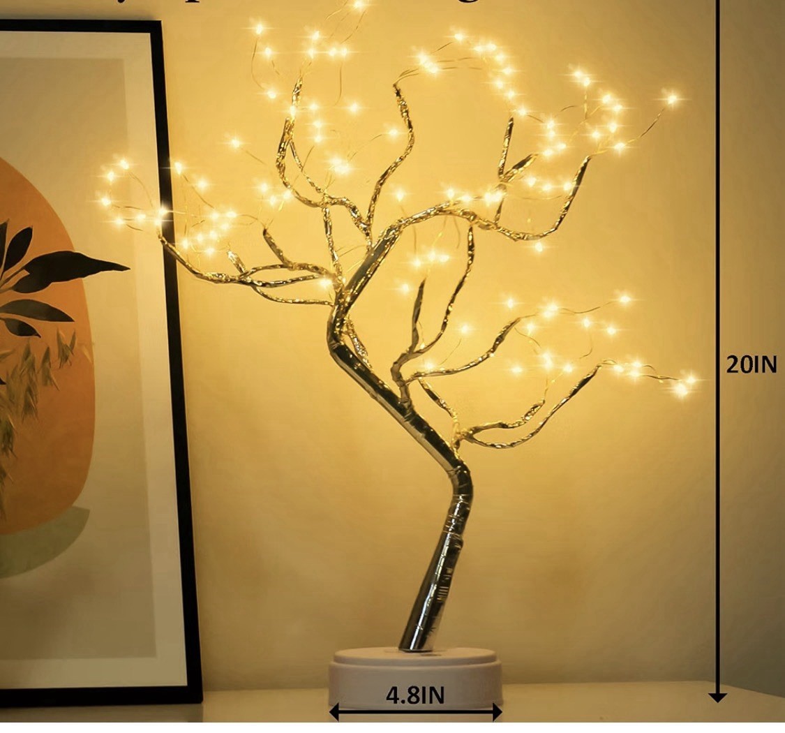 Fairy Light Spirit Tree,20″ Tabletop Bonsai 108 LED Tree Light, USB or Batteries