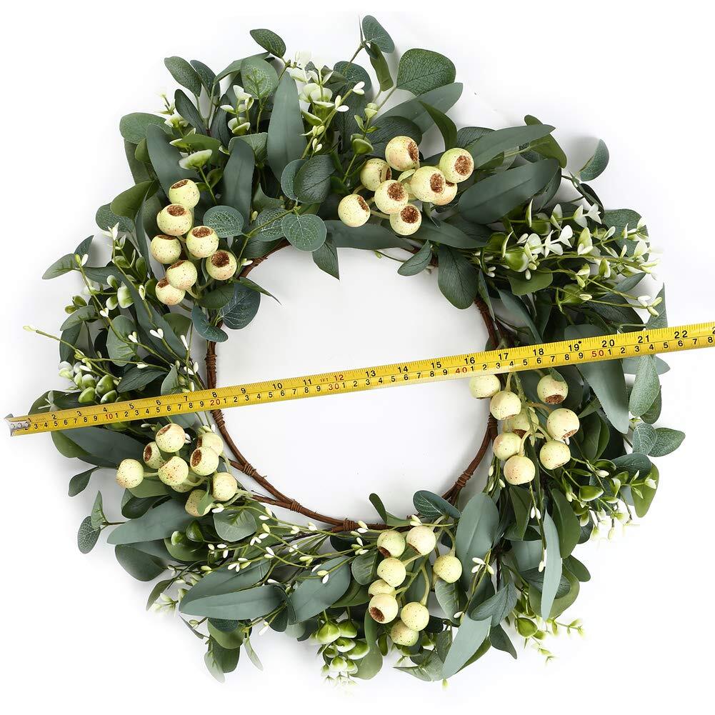 Green Eucalyptus WreathArtificial Eucalyptus Leaves Wreath with Big BerriesSp…