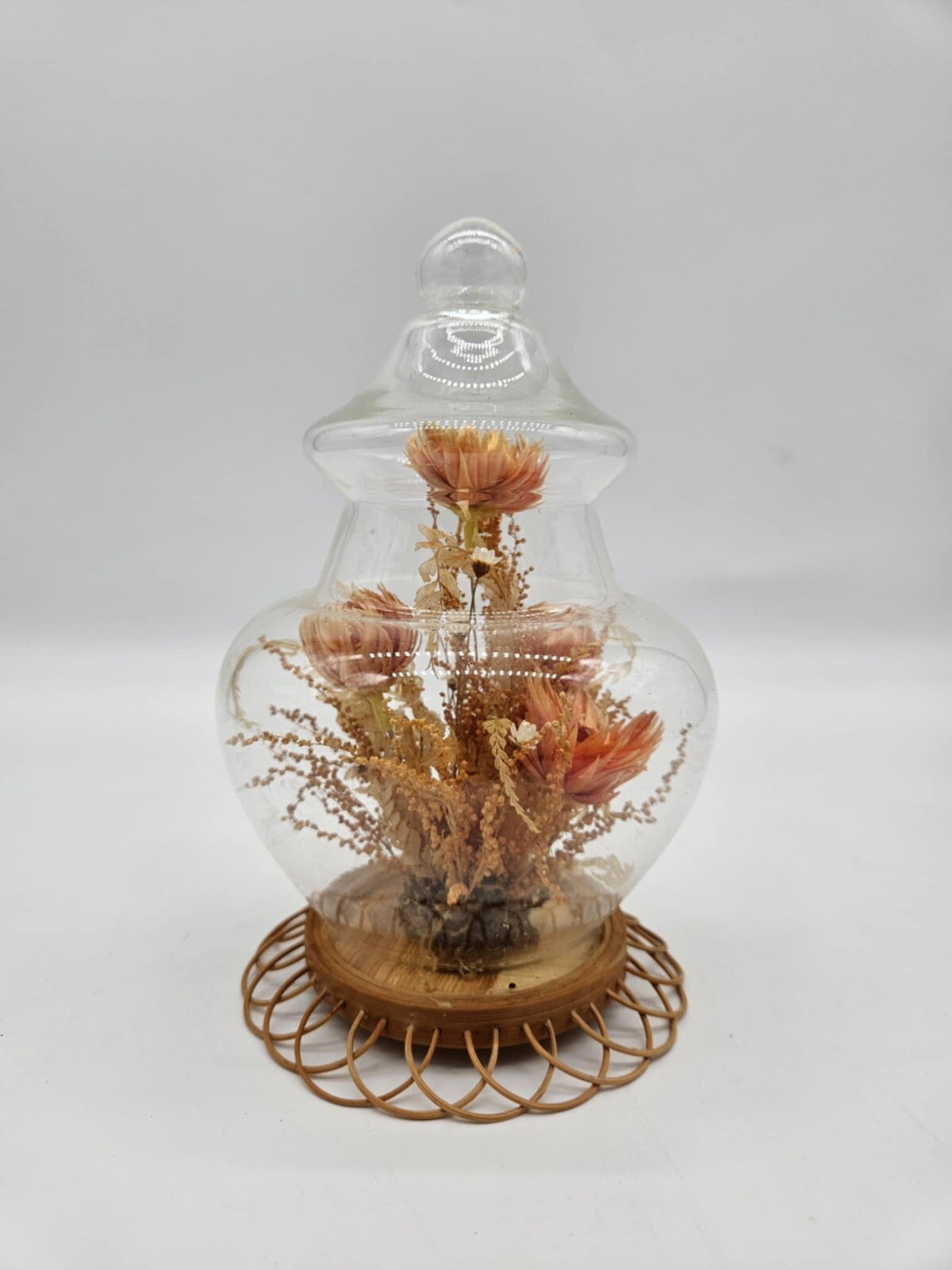 Vintage Floral Cloche Dome Freeze Dried VHD