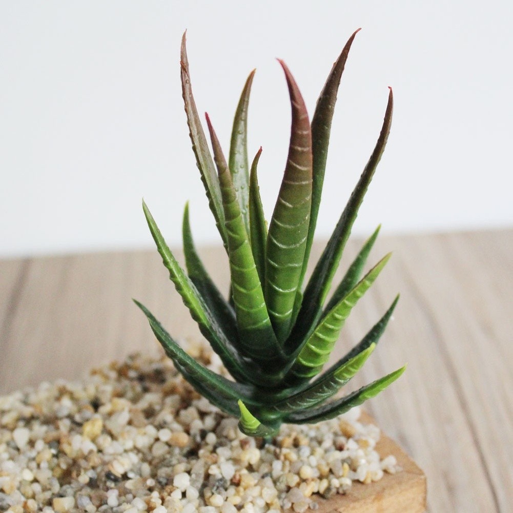 PVC Fake For zebra Aloe Plant for DIY Interior Wall Decor Home Office 12cm Tall