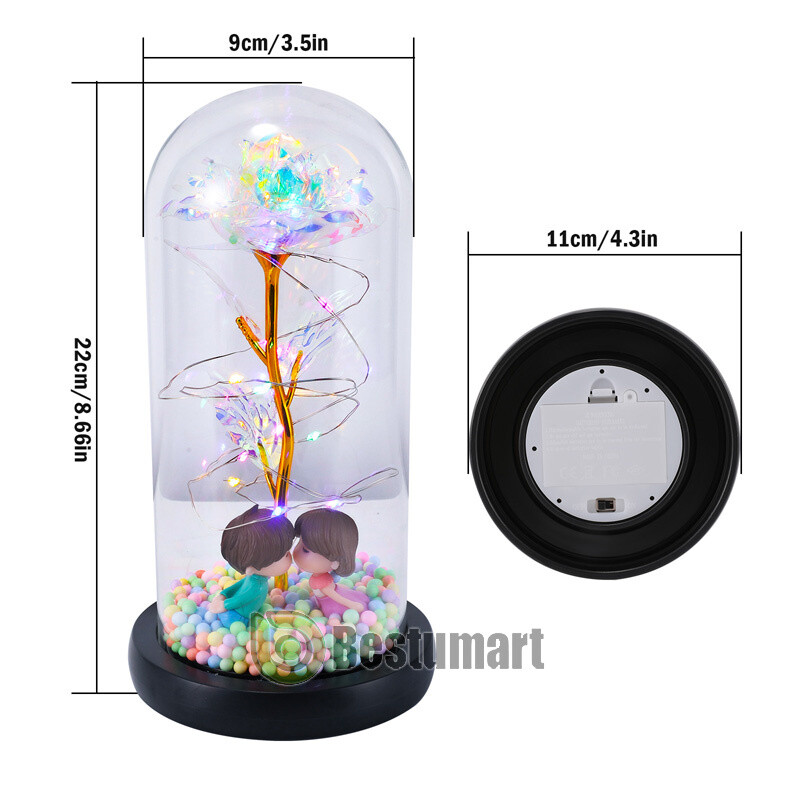 LED Dipped Real Rose 24K Rose Flower Forever Preserved For Valentine’s Gift