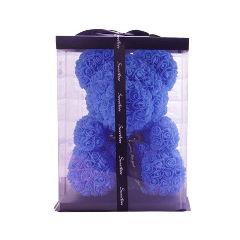 New 25Cm Teddy Rose Flower Bear Gift Box Wedding Christmas Decoration Valentine’