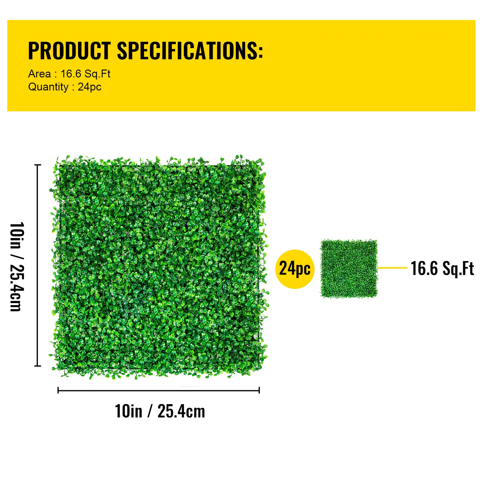 24pcs 10 X 10” Artificial Boxwood Panel Grass wall Boxwood Hedge UV Wall Fence