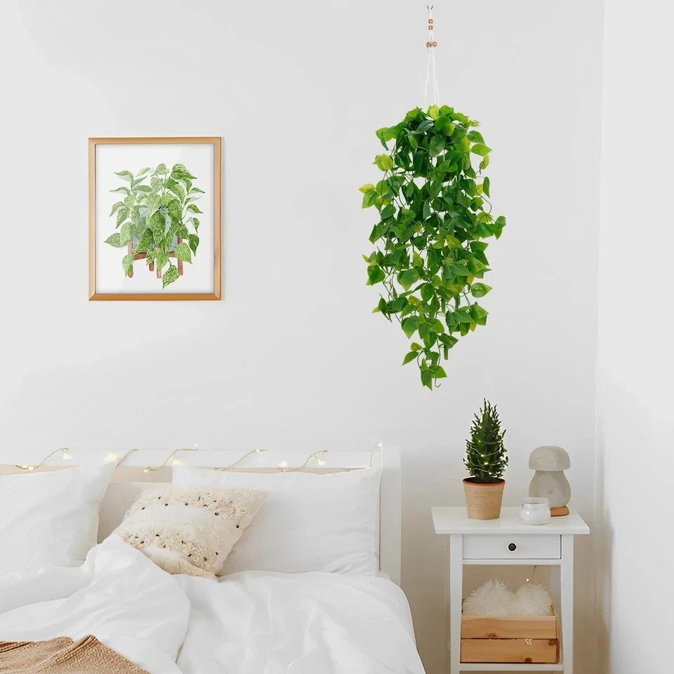 1pcs Fake Hanging Plants Kit with Pot and Plant Hanger, Artificial…