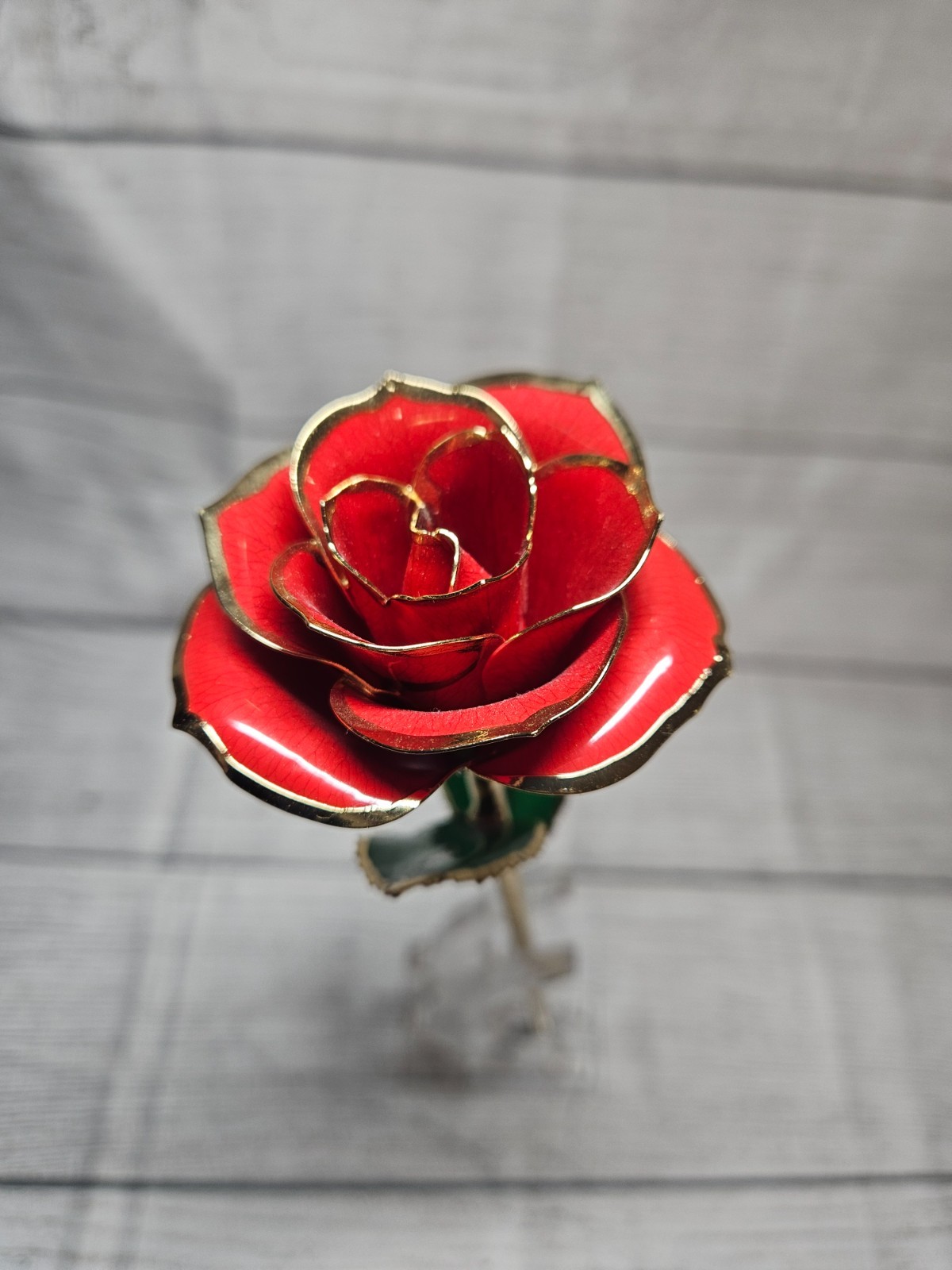 24K Gold Dipped Real Rose with Stand – Forever Gift for Her, Red – 11″ Long