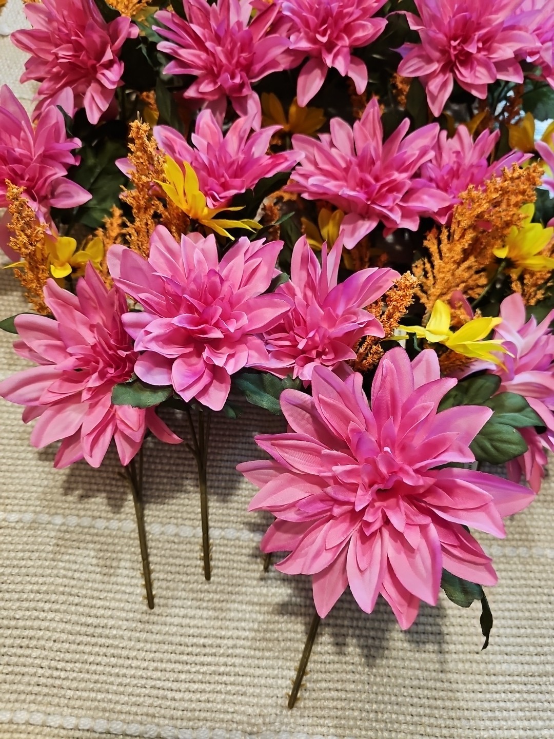 16 NEW 11″ SPRING SUMMER DAHLIA DAISY Floral Pick Decor Flower FREE SHIP pink