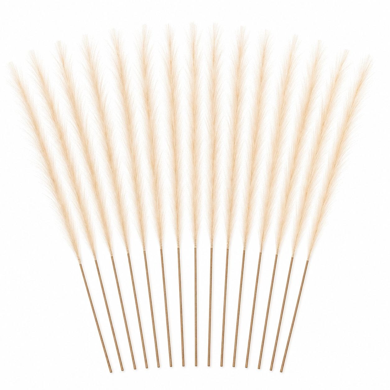 Ivory Artificial Pampas Grass Stems Set of 16, 31 Inch Faux Plumes for Tall Vase