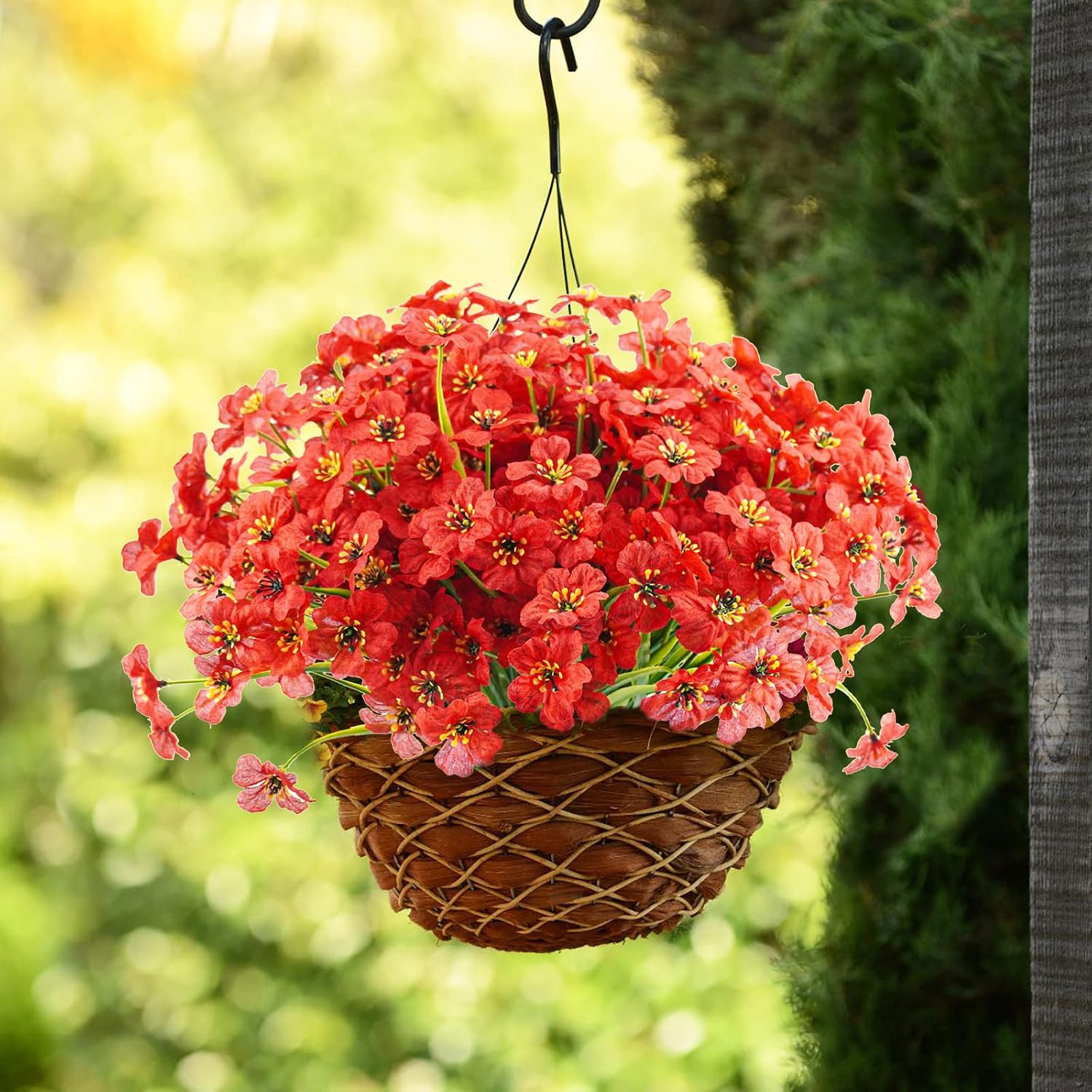 Vibrant 72PCS UV Resistant Artificial Flowers for Garden & Home Décor (Red)