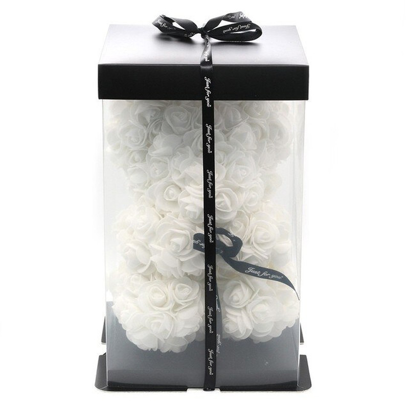New 25Cm Teddy Rose Flower Bear Gift Box Wedding Christmas Decoration Valentine’