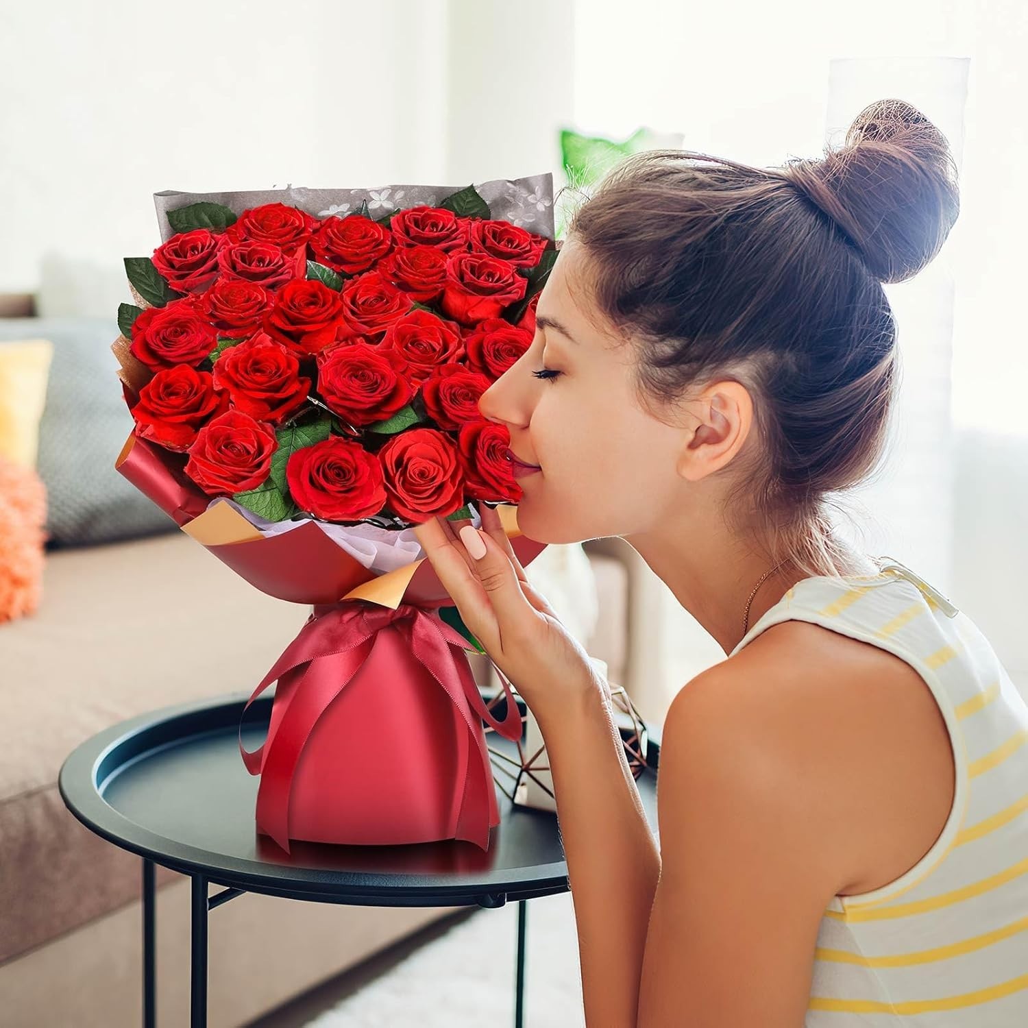 24 Preserved Red Roses Bouquet – Real Roses That Last 3+ , Romantic Anniversa…