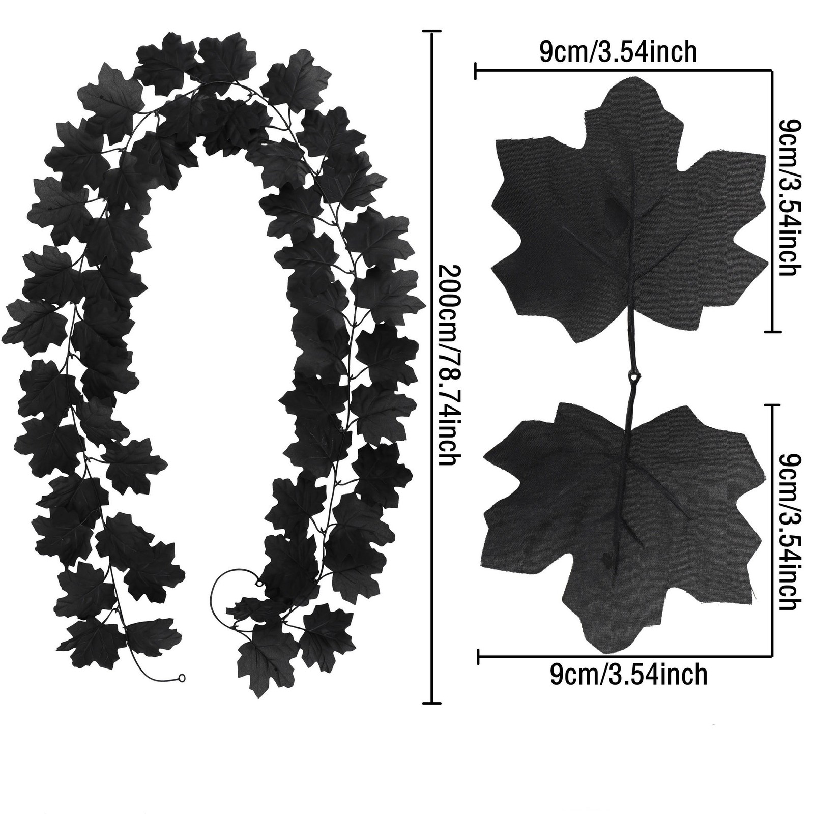 Wall Hanging Vine Decor with Faux Maple Leaves in Red Autumn Colors for Use