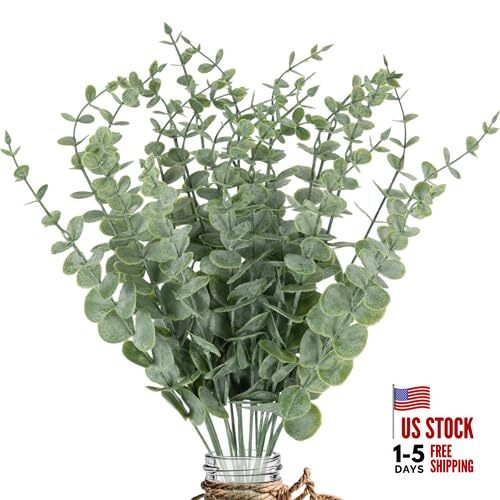 20pcs Eucalyptus Stems Artificial Eucalyptus Leaves Stems Artificial Fake