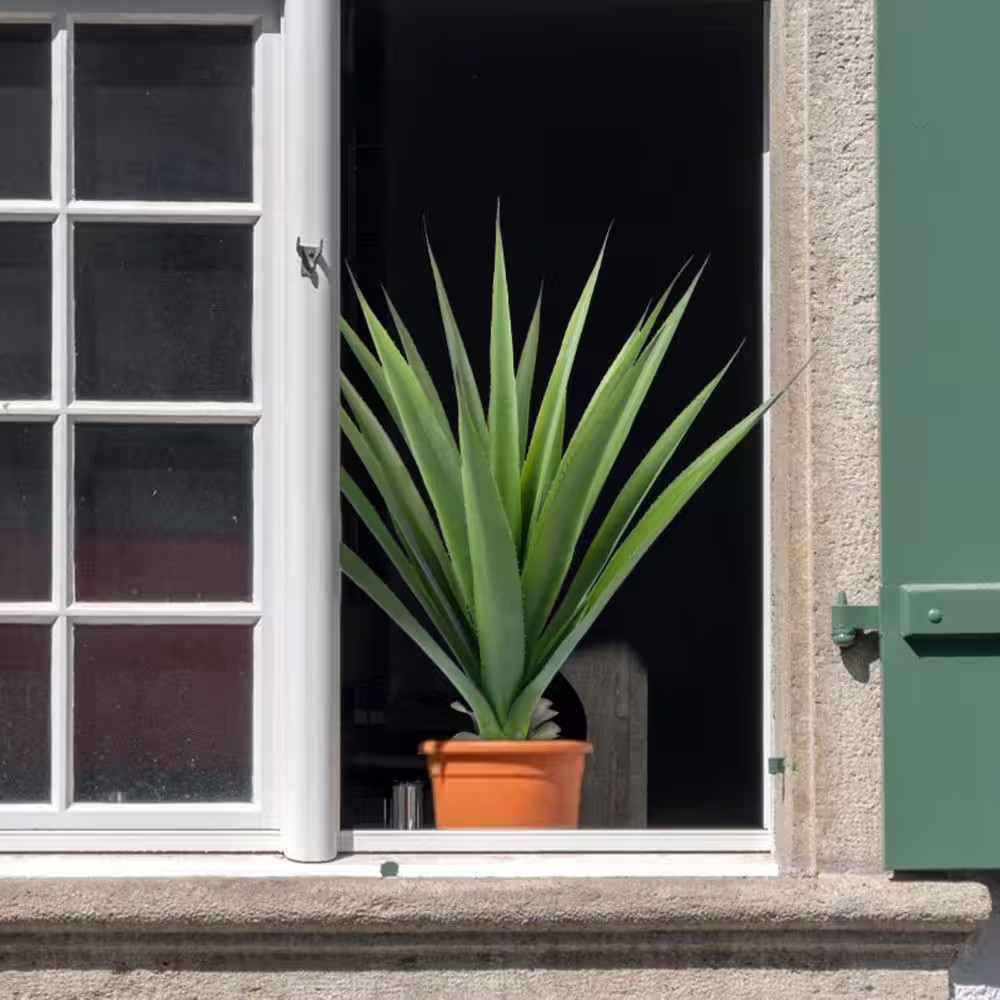 Artificial Agave Plant Fake Agave Outdoor Indoor Garden Decor 33 Inch Set 2
