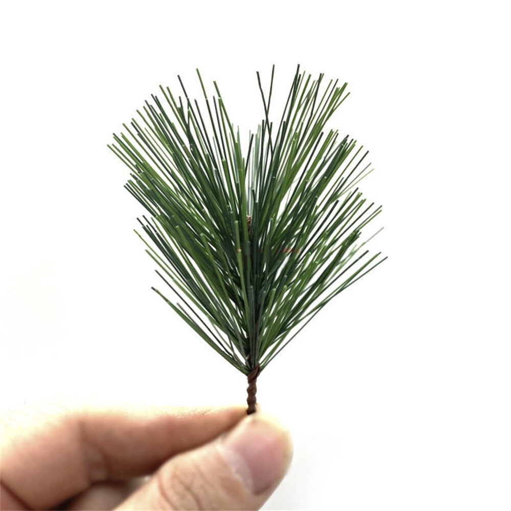 10Pcs Artificial Pine Needles 9cm for Dining Tables Christmas Wreaths Gift Wrap