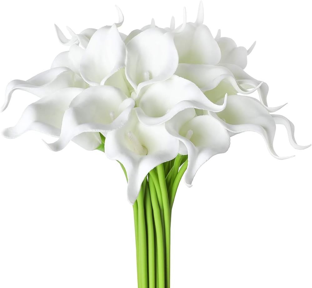 20Pcs Artificial Calla Lily Flower Real Touch Latex Flowers for DIY Wedding B…