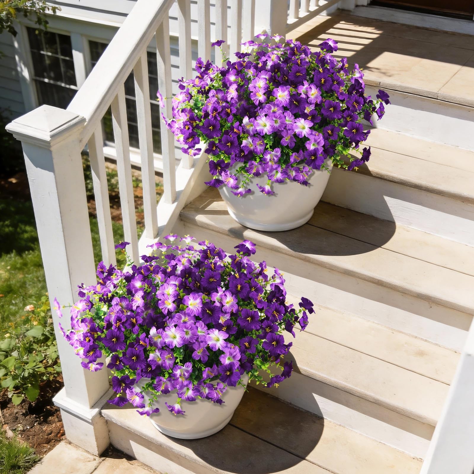 Artificial Flowers for Outdoors Fake Plants Spring Summer Decoration, 12 Bund…