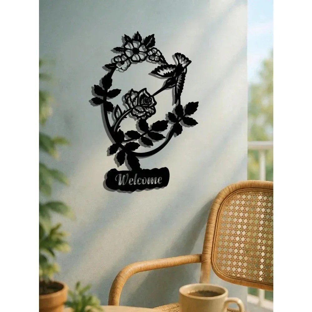 Farmhouse Floral Bird Welcome Wall Art Print Spring Decor Housewarming Gift