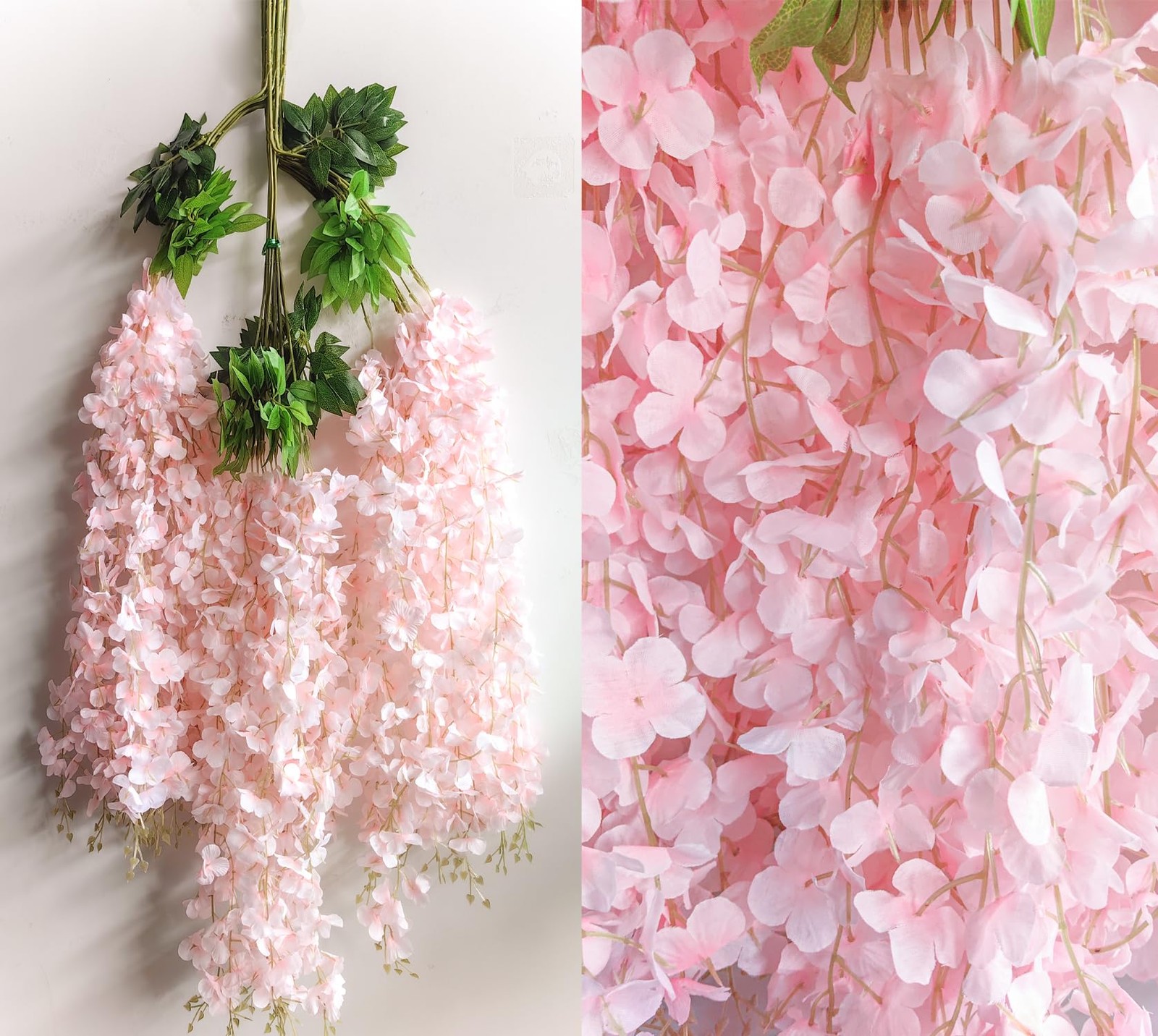 Wisteria Hanging Flowers 12 Pack Artificial Flowers Fake Wisteria Vine Rattan…