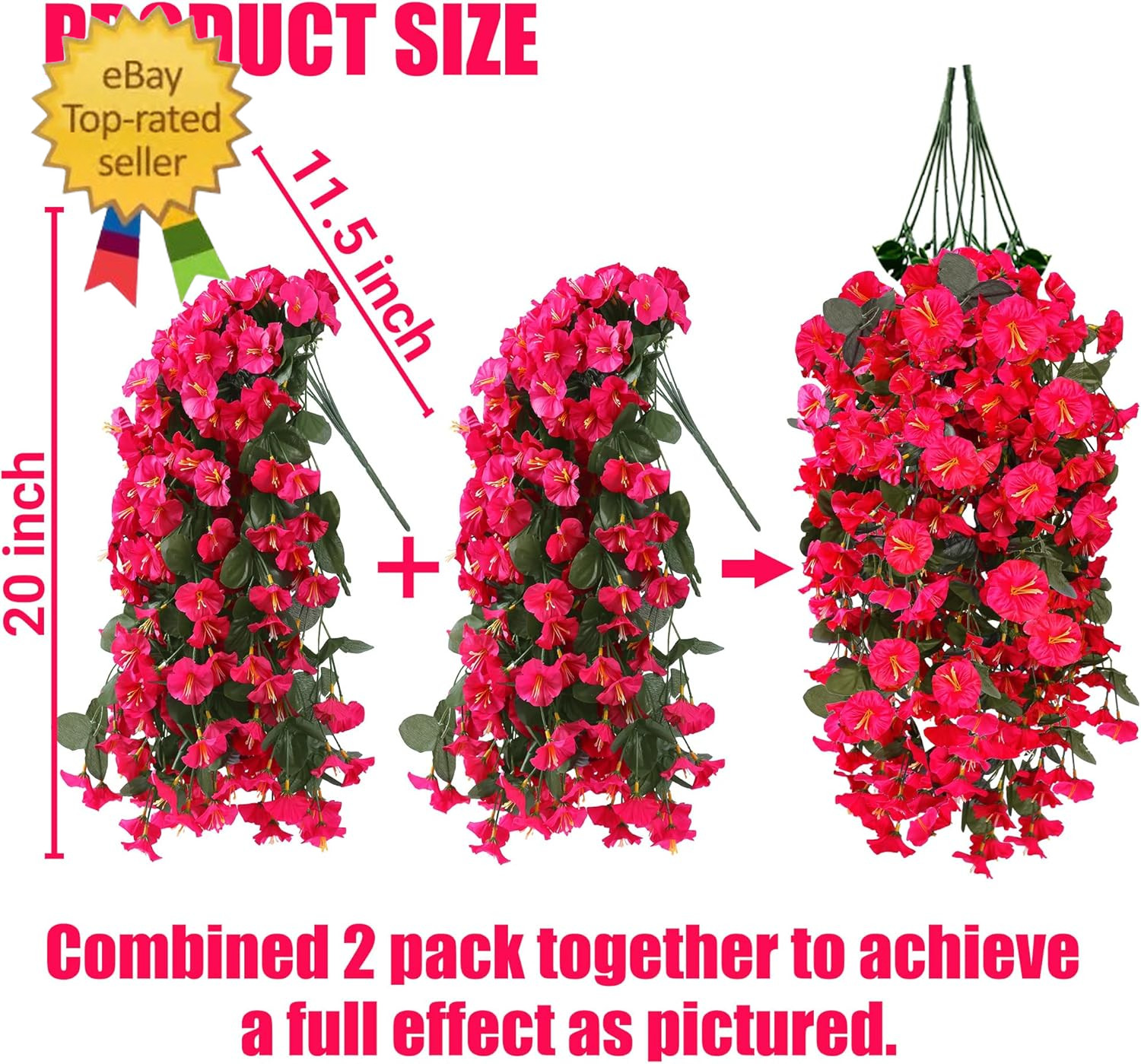Artificial Fake Hanging Flowers Plants for Outdoor outside Spring Summer Decorat