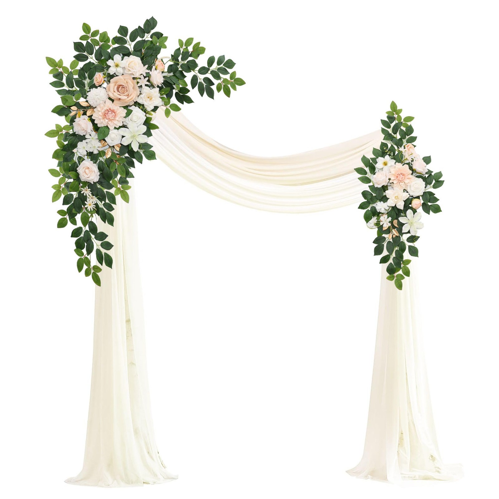 Muhanjia Artificial Wedding Arch Flowers Kit(Pack of 4),2Pcs Artificial Flowe…