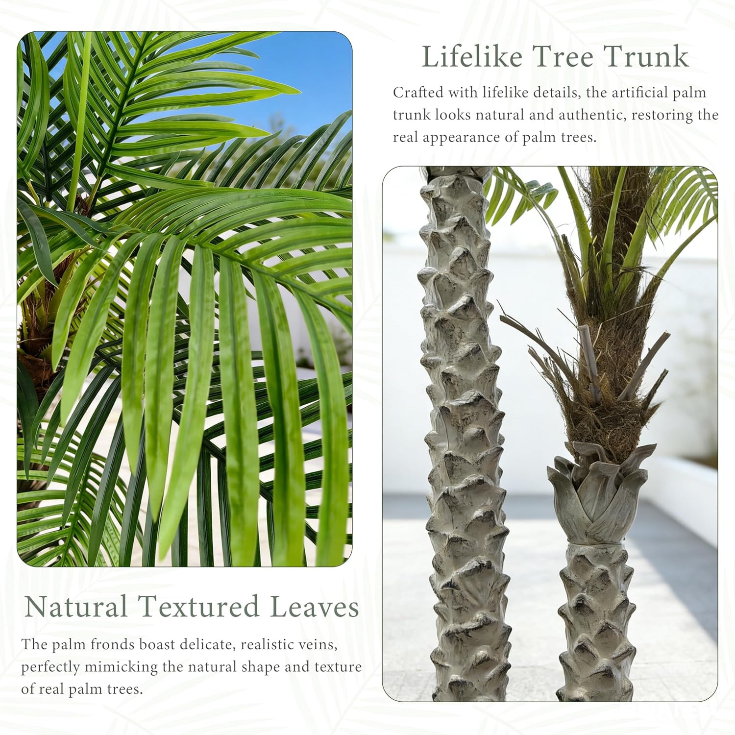 7FT Fake Palm Trees – 2 Pack UV Resistant Faux Silk Plants for Indoor/Outdoor De