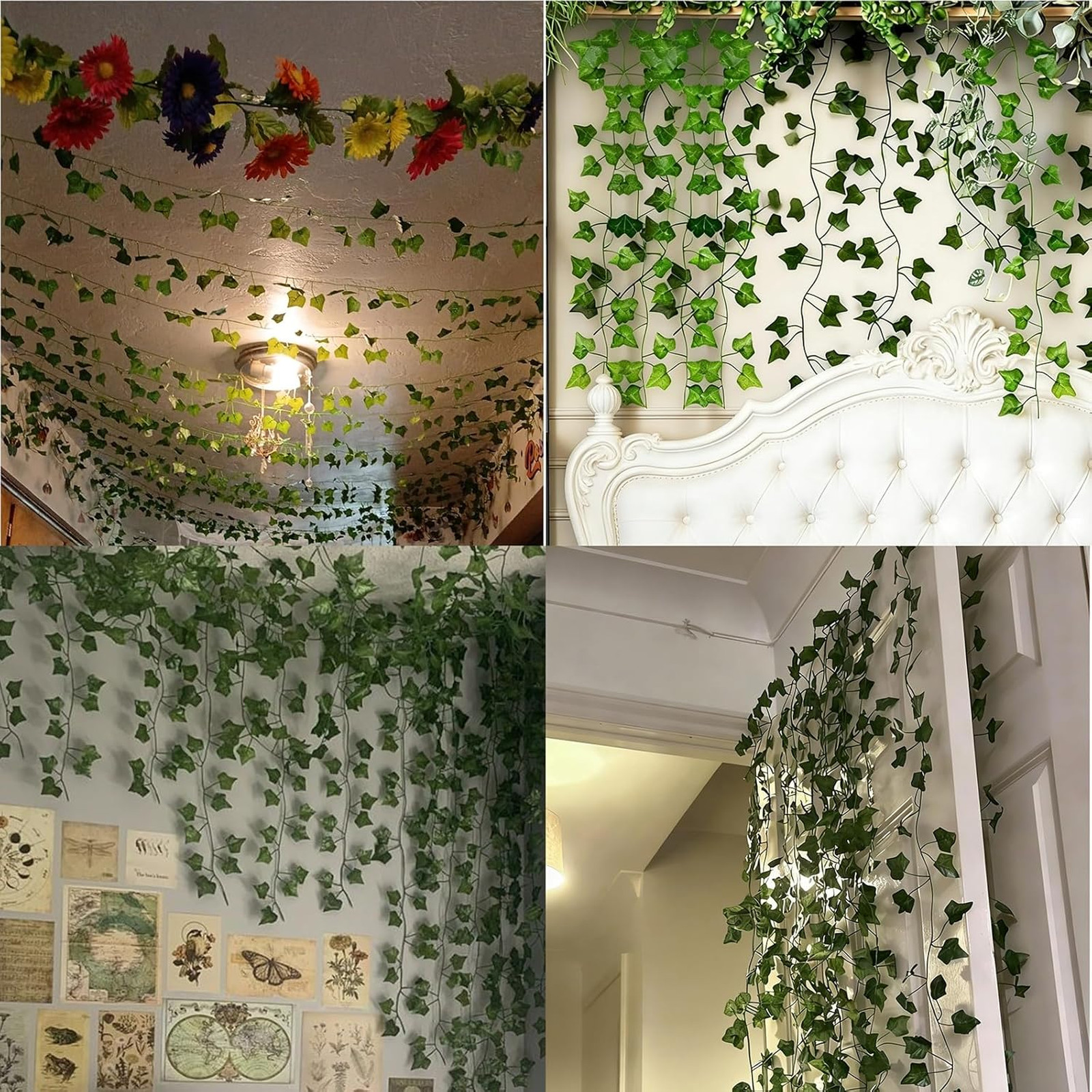 Fake Ivy 8 Pack 56FT Artificial Plants Indoor Outdoor Green Leaves Hanging Vines
