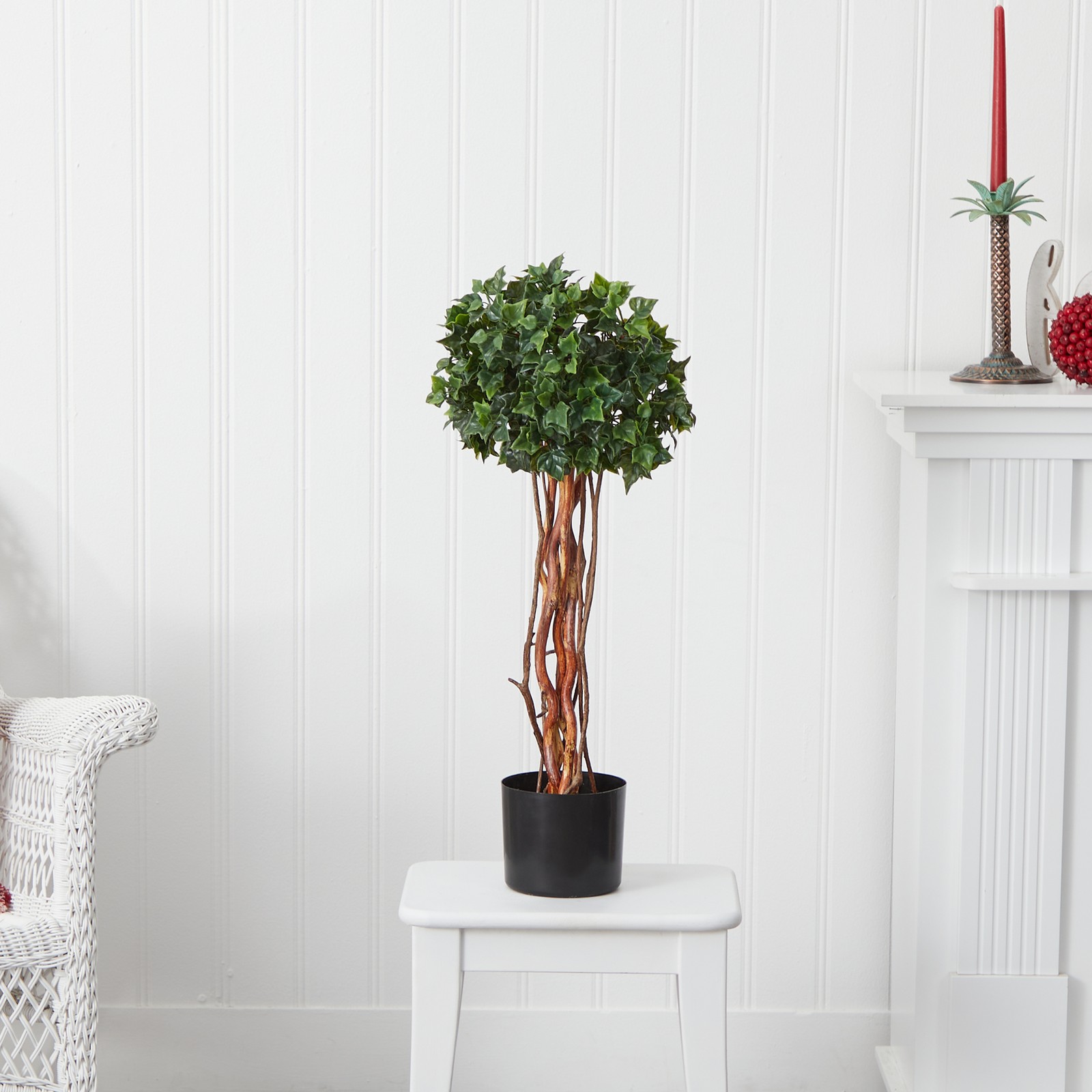 Nearly Natural 2.5ft English Ivy Topiary UV Resistant (Indoor/Outdoor) in Green