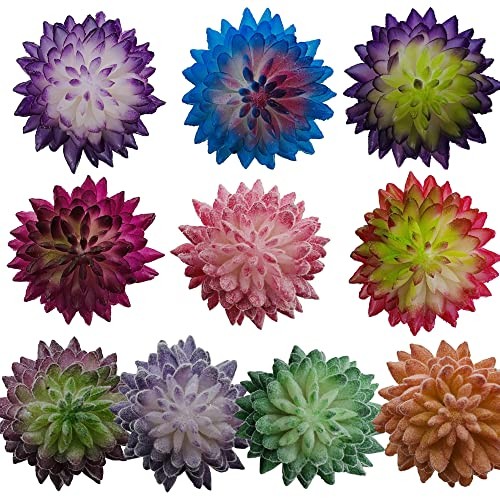 10 PCS Artificial Succulent Plants, Mixed Color Artificial Succulents Picks