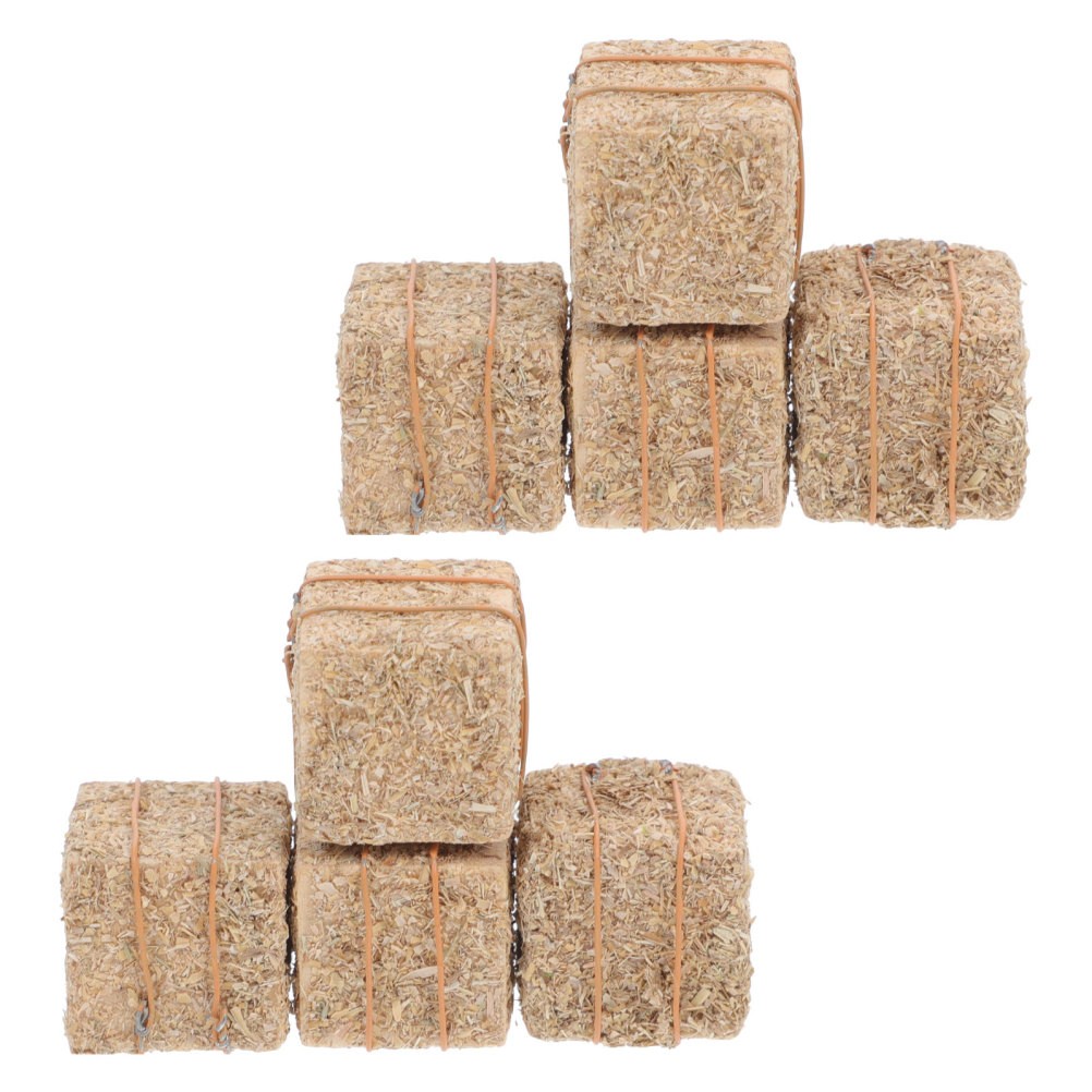 8 PCS Tabletop Straw Hay Farm Stack Models DIY Accessories Haystack Bales