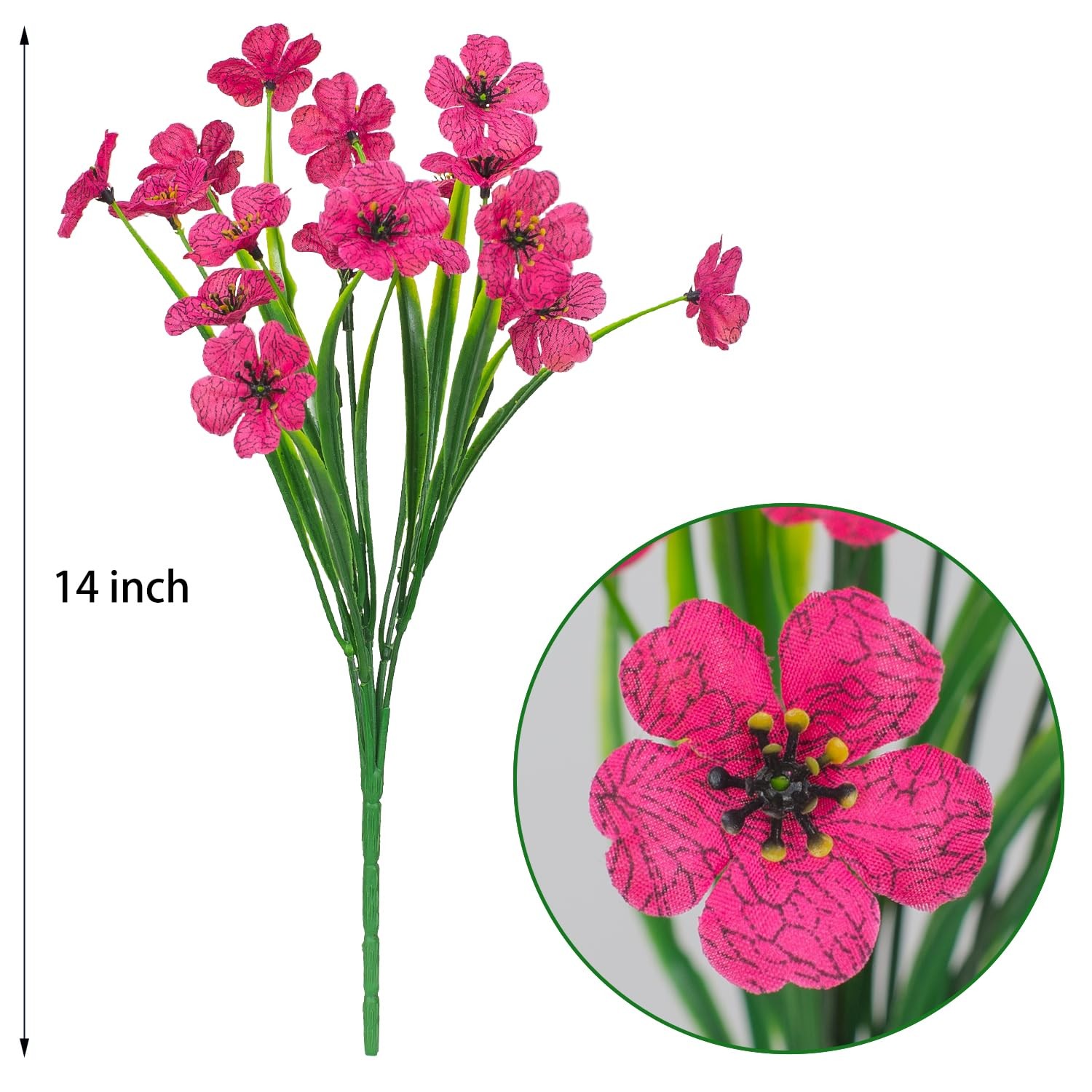 21 Bundles Outdoor Artificial Flowers UV Resistant Fake Silk Flowers No Fade …