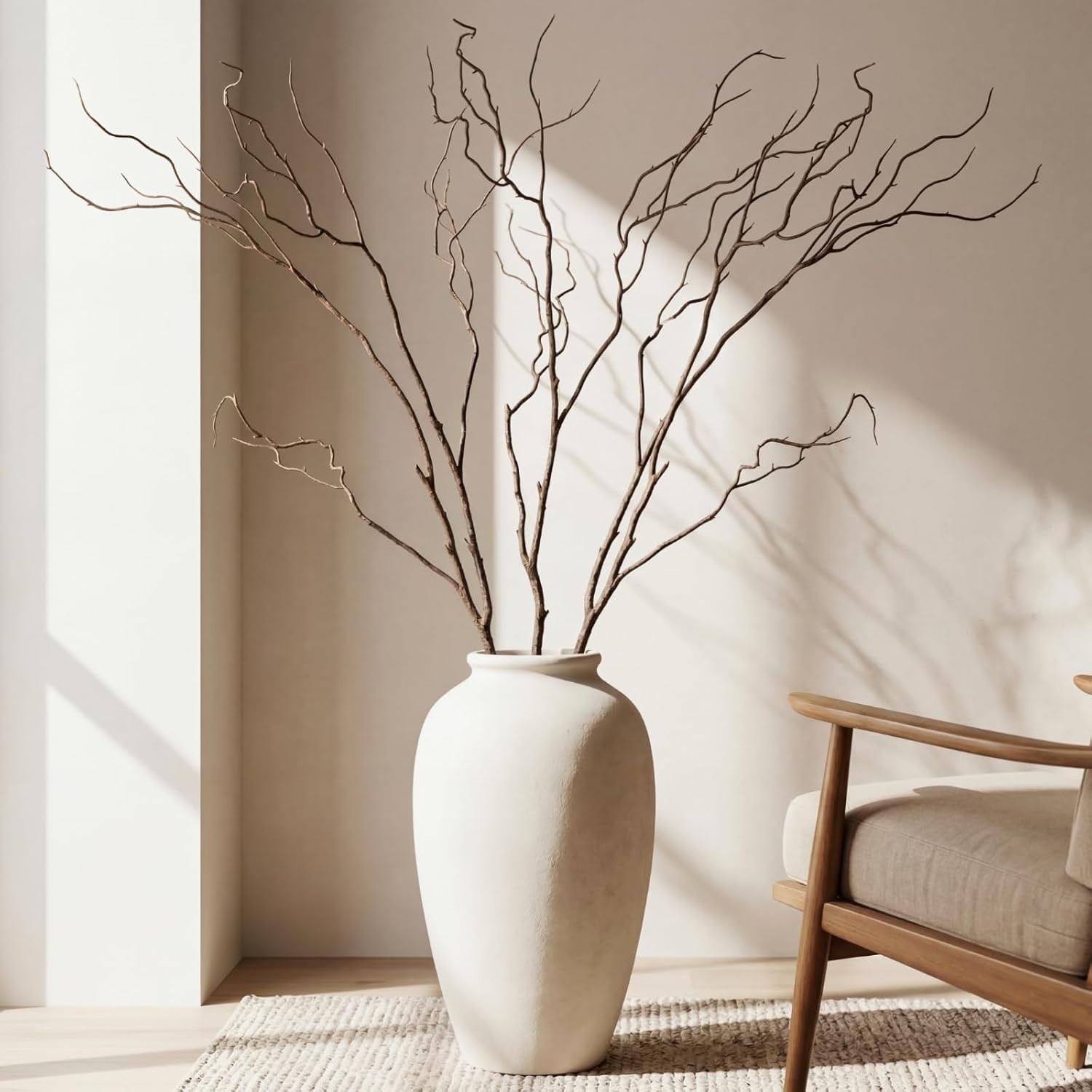 3 Pcs 65 Inch Lifelike Curly Willow Branches for Vases Artificial Decorative