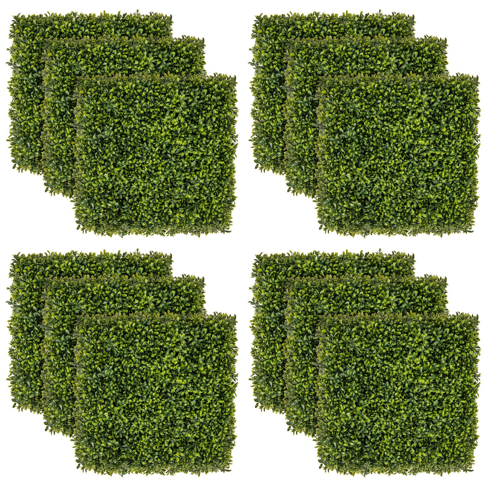 12 PCS 20″ x 20″ Artificial Hedge Boxwood Panels w/ Decorative Grass Wall Panels
