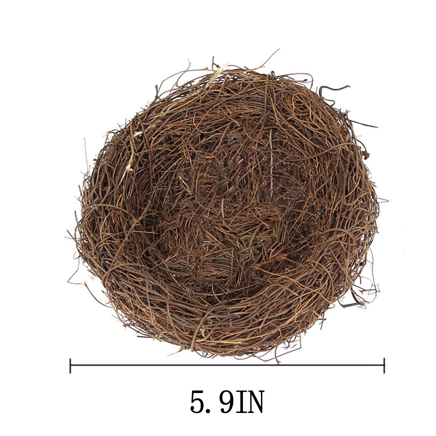 Artificial Bird Nest Ornament: 5.9In Natural Rattan Craft Nest for Easter – I…