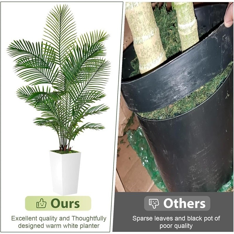 Artificial Palm Tree W/ Planter Lifelike Indoor Decor No Maintenance Required US