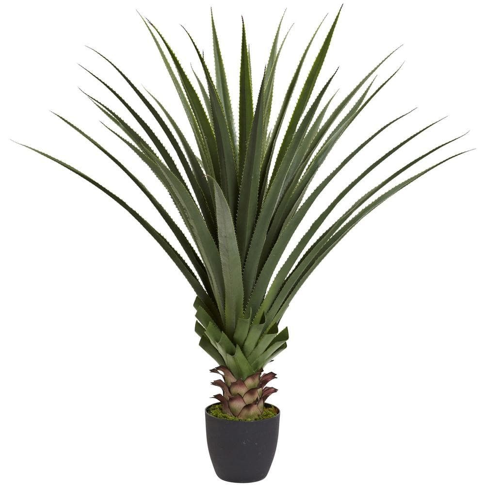 Nearly Natural Spiked Agave Green Plant 4 ft. H Artificial Plastic Indoor Decor