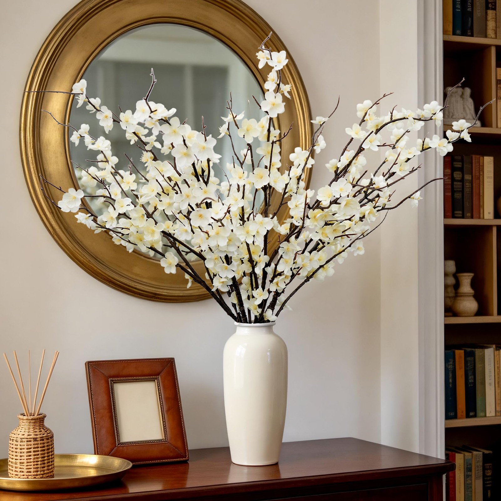 Yesafe 6Pcs Cherry Blossom Branches 39 Inch Artificial Cherry Blossom Decor f…